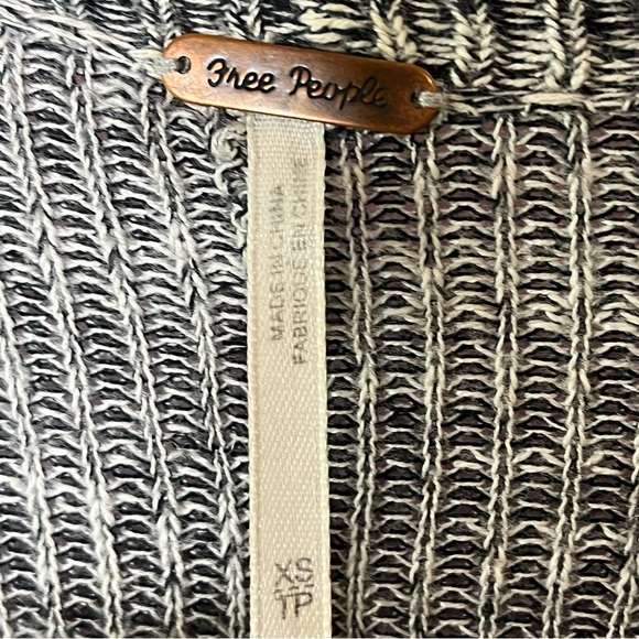 Free People Long Line Lagenlook Ribbed Duster Cardigan Knit Sweater Pockets XS - Picture 9 of 9